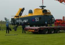 XM328 being unloaded at The Helicopter Museum in 2004