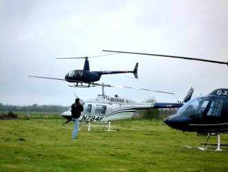 Robinson R44, G-OMEL, Bell 206B, N784F and Bell 206B, G-XBOX